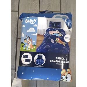 New Bluey 2 Piece Comforter Set Twin Full Reverse Bedding Bluey and Bingo Blue